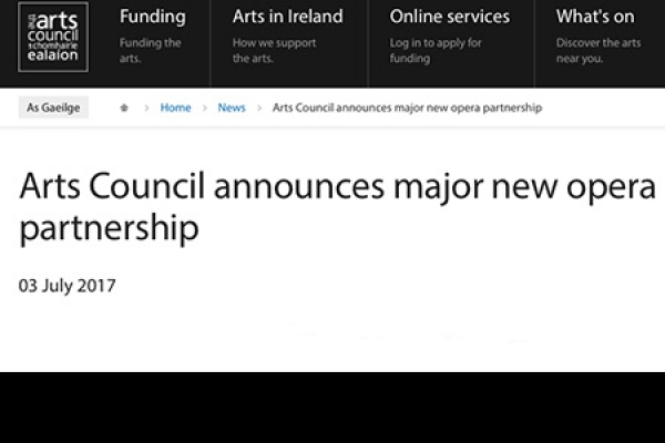 Arts Council announces major new opera partnership